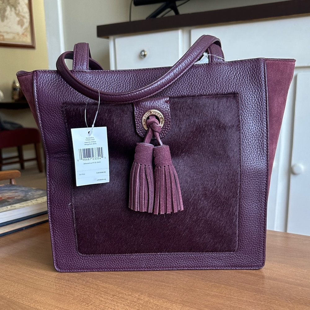 Kate Spade “Kassandra” Sequoia Avenue Satchel – Deep Plum (513)